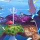 A warrior flies toward the realm of Symphonia in Soundfall.